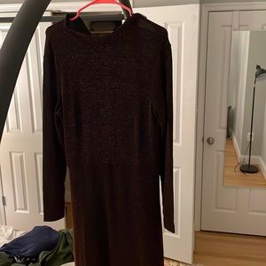H&M Black Shimmery long Sleeve Dress